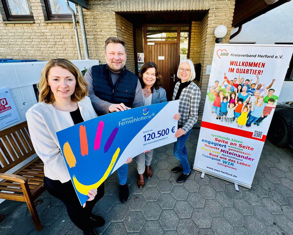 awo, förderung, fernsehlotterie, quartiersarbeit, unterstützung AWO Herford erhält Spendenscheck